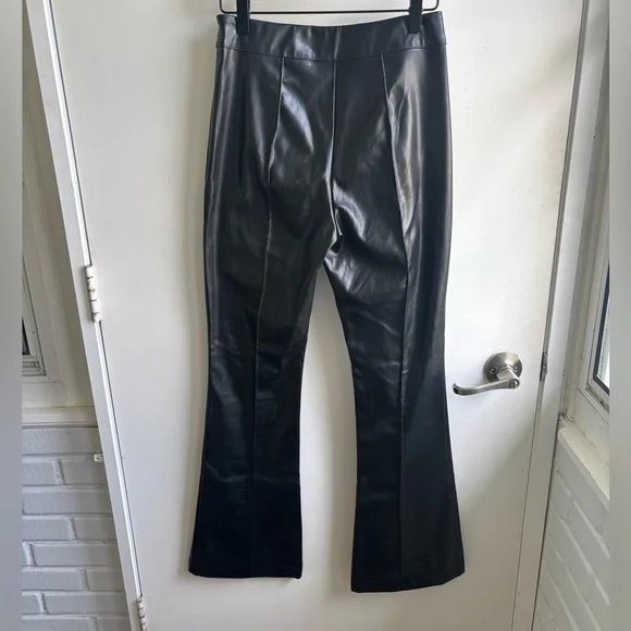 Princess Polly Braden Pleather‎ High Rise Flare Black Pant 4 gothic grunge - Picture 4 of 11